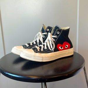 CDG Play Converse Chuck Taylor High Top Sneakers